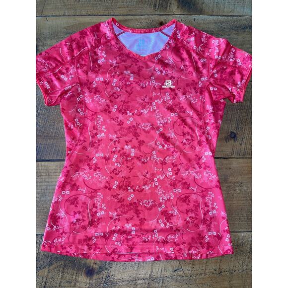 Womens Salomon ActiLite Jersey Athletic Cycling Workout Top Pinkish/Red Size‎ M - Picture 1 of 9